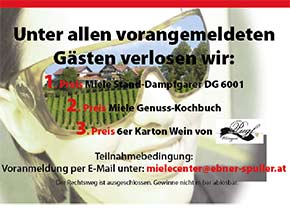 Weinverkostung im Miele Center Ebner & Spuller